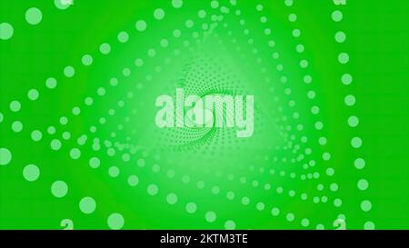 Abstract flight inside tunnel of dotted triangles. Motion. Optical illusion of the movement inside colorful corridor Stock Photo