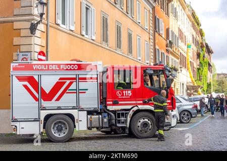 Vigili Del Fuoco fire and rescue service, Regio XI, Rome (Roma), Lazio Region, Italy Stock Photo