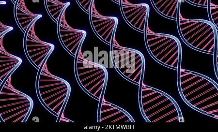 Digital illustration of the DNA structure, double helix. Design. Concept of scientific research and medicine Stock Photo