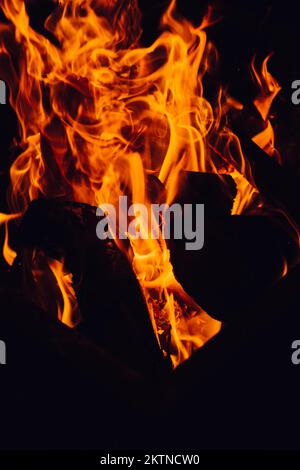 Fire flames on black background. abstract fire flame background. Stock Photo