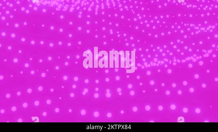 Luminous dots move in wavy streams. Design. Animated background of moving rows of glowing dots. Beautiful glowing dots move in waves on colored backgr Stock Photo