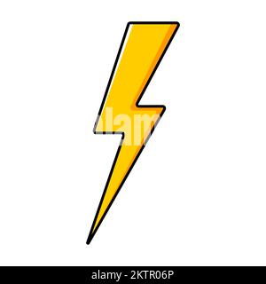 Cartoon yellow lightning. Vector illustration. Stock Vector