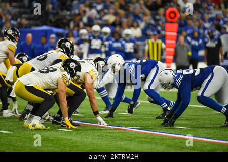 Indianapolis, Indiana, USA. 28th Nov, 2022. Indianapolis Colts kicker Chase  McLaughlin (7) kicks field goal during NFL game in Indianapolis, Indiana.  John Mersits/CSM/Alamy Live News Stock Photo - Alamy