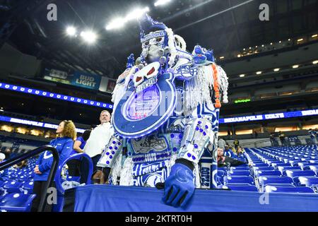 Indianapolis, Indiana, USA. 28th Nov, 2022. Indianapolis Colts kicker Chase  McLaughlin (7) kicks field goal during NFL game in Indianapolis, Indiana.  John Mersits/CSM/Alamy Live News Stock Photo - Alamy