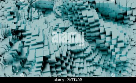 Blue and pink background. Design . Bright 3d animation made of small squares that rise in turn. High quality 4k footage Stock Photo