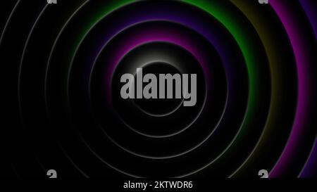 Black circles with small areas highlighted in different shades. Motion.Circles of different sizes that expand left and right in abstraction. High qual Stock Photo