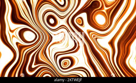 Orange and red light flares on the background of round shapes transforming. Motion. Colorful stains of flowing liquid substance Stock Photo