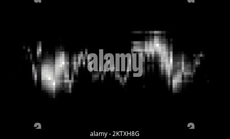 Black background. Motion. Bright white and green lines in the animation made like a diagram sway in different directions. High quality 4k footage Stock Photo