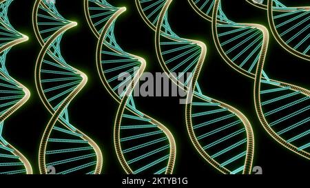 Digital illustration of the DNA structure, double helix. Design. Concept of scientific research and medicine Stock Photo
