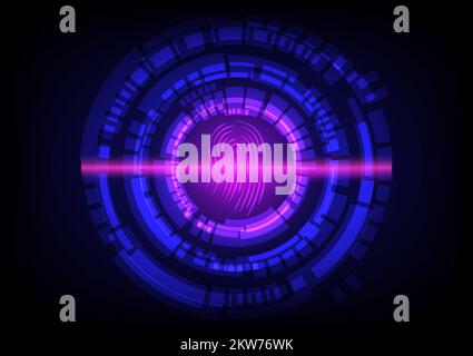 Christmas party finger scan identify button electricity system modern technology abstract background pattern vector illustration Stock Vector
