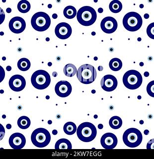 Evil Eye Blue Magical Circle Pattern For Luck Stock Vector