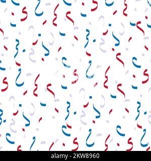 Blue And Red Confetti Pattern Background On White Background Stock Vector