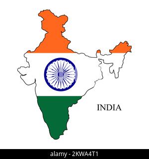 India map vector illustration. Global economy. Famous country. South Asia Stock Vector