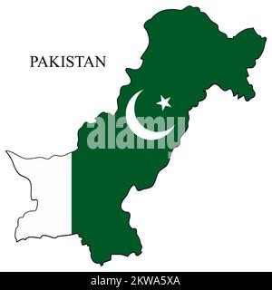 Pakistan map vector illustration. Global economy. Famous country. South Asia. Stock Vector
