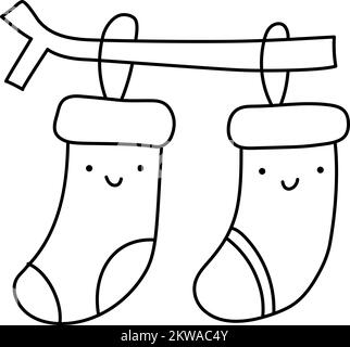 Baby Sock outline icon stock vector. Illustration of line - 127180192