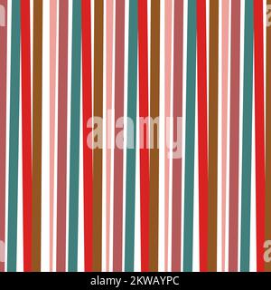 Multicolored Vertical Stripes Pattern. Retro Groovy Style Multicolored Stripes For Wallpaper, Wrapping paper, Fabric, Everyday Fashion Textile Print Stock Vector