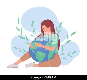 Environment care 2D vector isolated illustration Stock Vector