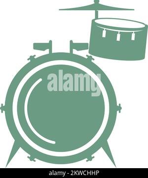 Drum flat design icon illustration template Stock Vector