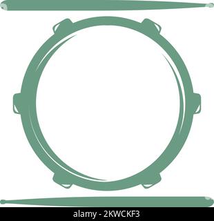Drum flat design icon illustration template Stock Vector