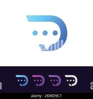 Letter D logo with modern style and gradient colors Stock Vector