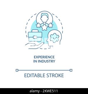 Experience in industry concept turquoise icon Stock Vector