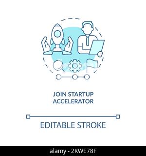 Join startup accelerator concept turquoise icon Stock Vector