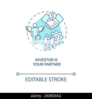 Investor is your partner concept turquoise icon Stock Vector