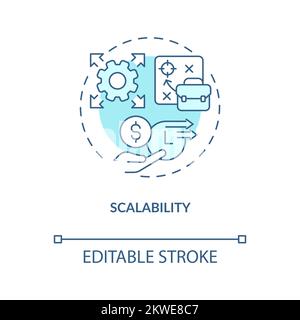 Scalability concept turquoise icon Stock Vector