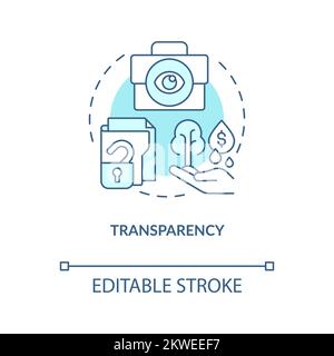 Transparency concept turquoise icon Stock Vector