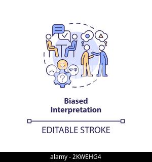 Biased interpretation concept icon Stock Vector