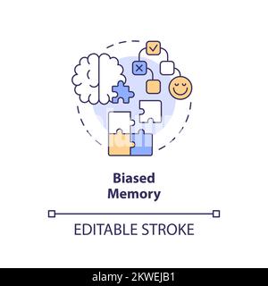Biased memory concept icon Stock Vector