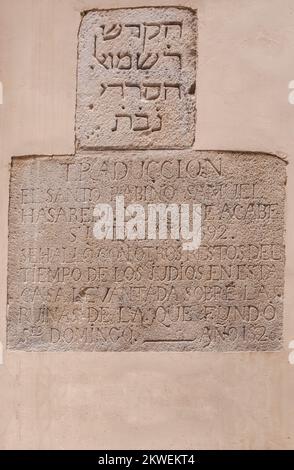 Barcelona, Spain - Dec 29th 2019: Medieval Jewish Quarter inscription. Catalonia, Spain Stock Photo