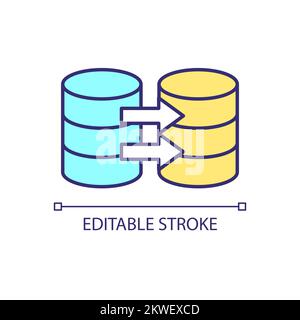 Database transfer RGB color icon Stock Vector