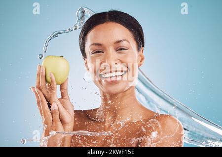 https://l450v.alamy.com/450v/2kwf15e/water-apple-and-beauty-with-black-woman-and-splash-from-shower-for-cleaning-hygiene-and-skincare-with-vegan-healthy-and-wellness-cosmetics-fruit-2kwf15e.jpg