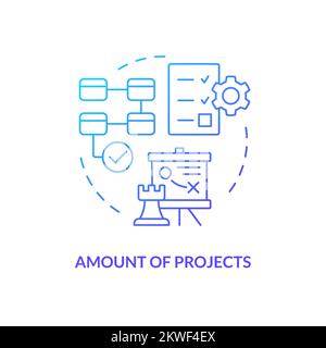 Amount of projects blue gradient concept icon Stock Vector