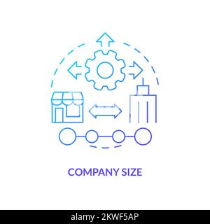Company size blue gradient concept icon Stock Vector
