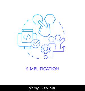 Simplification blue gradient concept icon Stock Vector