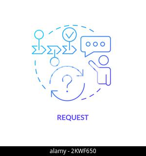 Request blue gradient concept icon Stock Vector