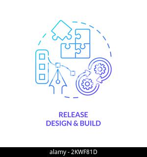 Design and build blue gradient concept icon Stock Vector