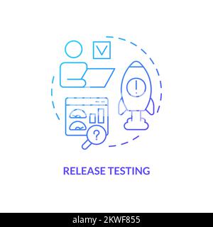 Release testing blue gradient concept icon Stock Vector