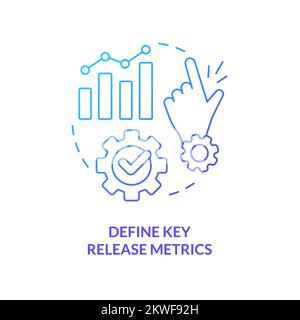 Define key metrics blue gradient concept icon Stock Vector