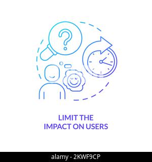 Limit impact on users blue gradient concept icon Stock Vector