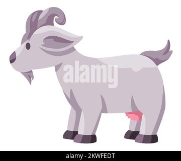 Goat lamb illustration of animal cute funny cartoon Stock Vector