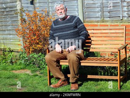 Senior or elderly man looking towards camera and annoyed or angry. Stock Photo