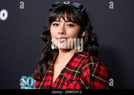 Century City, United States. 29th Nov, 2022. CENTURY CITY, LOS ANGELES, CALIFORNIA, USA - NOVEMBER 29: American actress Xochitl Gomez arrives at the Los Angeles Premiere Of Amazon Prime Video's 'Something From Tiffany's' held at AMC Century City 15 at Westfield Century City on November 29, 2022 in Century City, Los Angeles, California, United States. (Photo by Xavier Collin/Image Press Agency) Credit: Image Press Agency/Alamy Live News Stock Photo