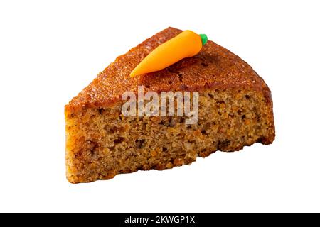 Delicious and fresh carrot cake on a white background Stock Photo