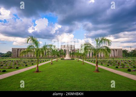 TAUKKYAN, MYANMAR - OCTOBER 20, 2015: Taukkyan War Cemetery dedicated to allied losses during WWII. Stock Photo