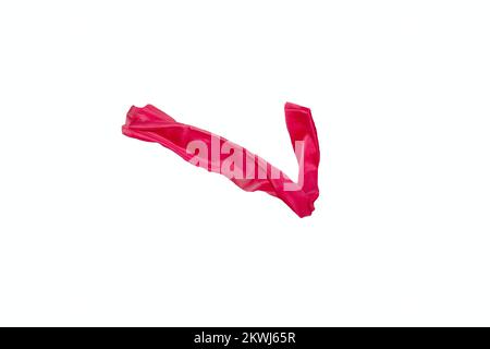 wavy red silk scarf isolated on white background. High quality photo Stock Photo