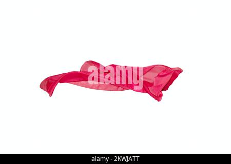 wavy red silk scarf isolated on white background. High quality photo Stock Photo