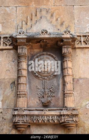 South Bhadra gates at Champaner, stone carvings, built by Sultan Mahmud Begada 15th century, a UNESCO World Heritage Site in the state of Gujarat, Ind Stock Photo